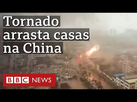 Tornado destrói casas e rede elétrica em cidade chinesa
