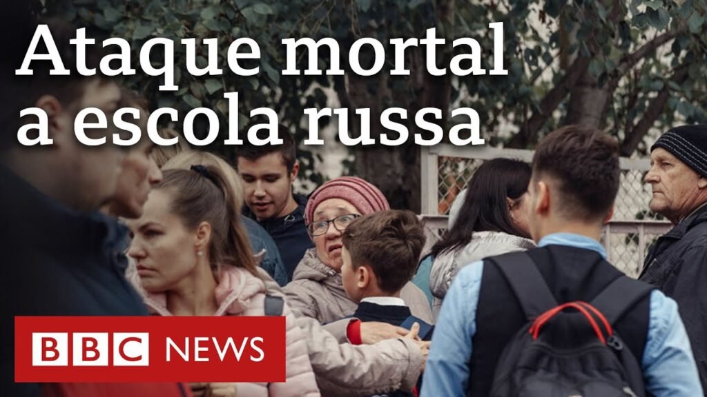 O momento em que crianças tentam escapar de ataque na Rússia