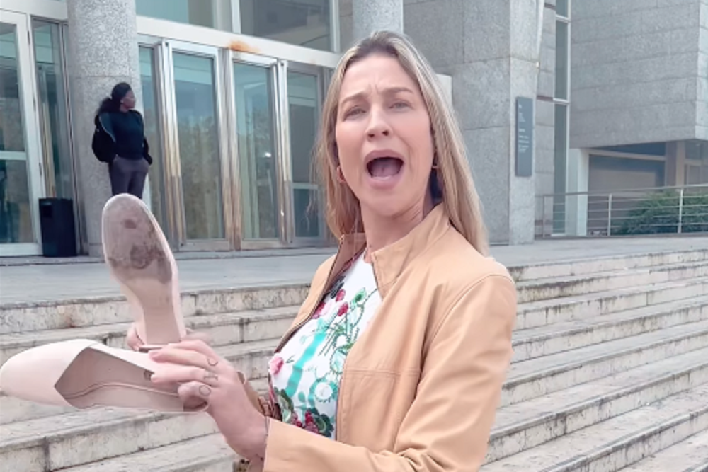 Luana Piovani grava vídeo descalça em protesto contra Pedro Scooby após audiência judicial