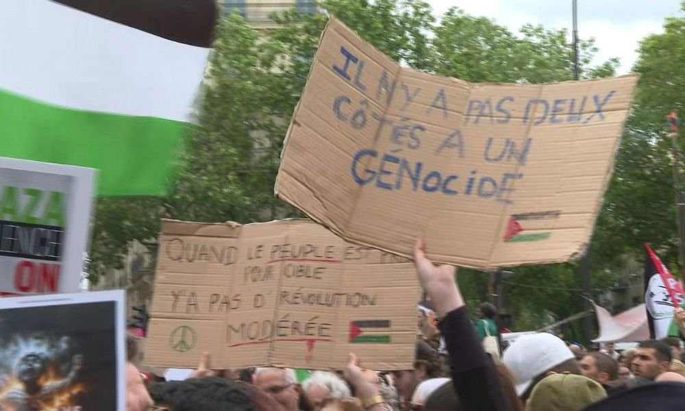 Manifestantes tomam ruas de Paris para protestar contra os bombardeios de Israel em Rafah