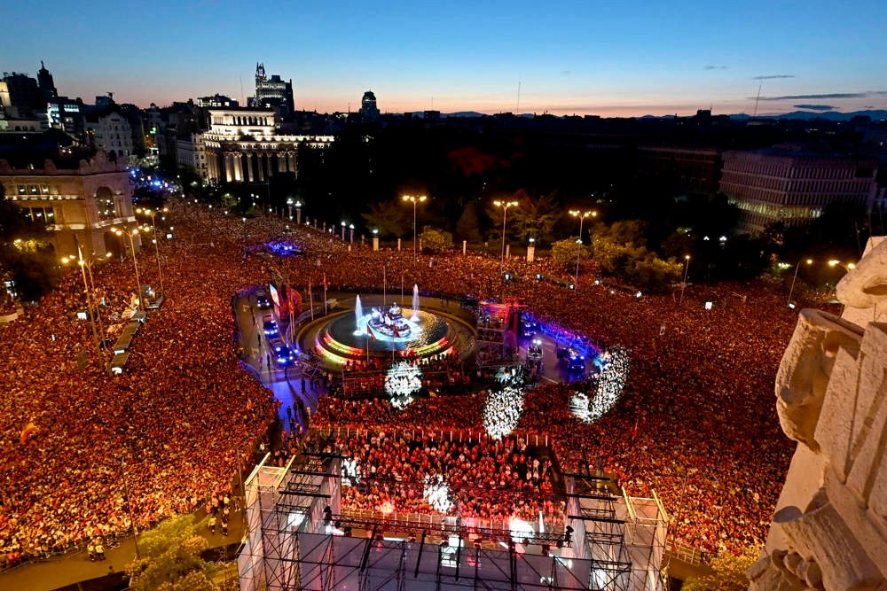 Espanha celebra título da Eurocopa com festa em Madri